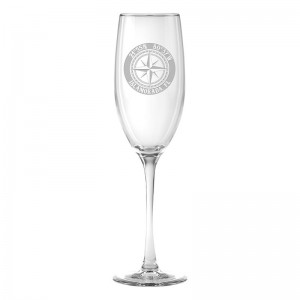 Longshore Tides Galvez Compass Rose Glass 8 oz. Champagne Flute LNTS4719